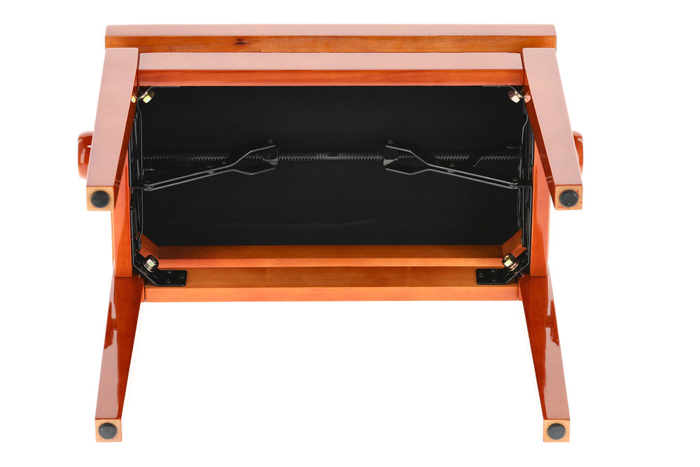 Židle ke klavíru Deluxe_třešeň lesk_pevná dřevěná konstrukce - Hudebniny kMusic.cz